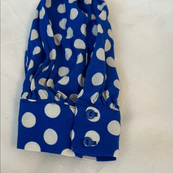 Zara trf collection Blue and White Polka Dot  Dress with Waist Tie XS - Picture 5 of 12